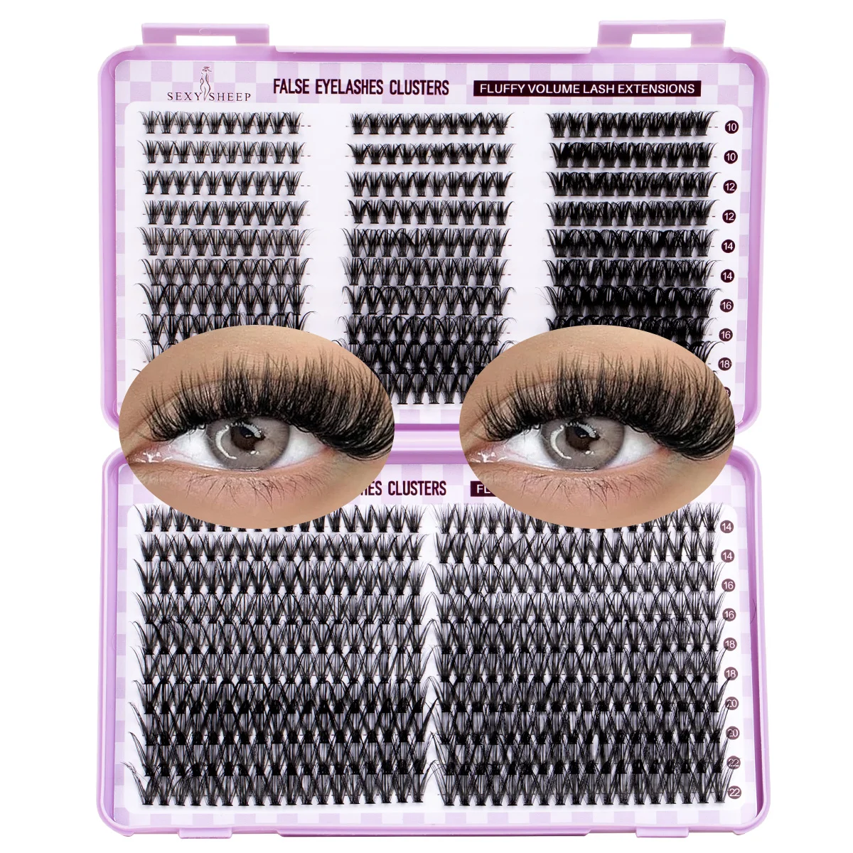 Wimpernbüschel, dicke Volumen-Wimpern, einzelne Wimpernbüschel, flauschige Wimpernverlängerungen, DIY-Wimpern, wiederverwendbar, anfängerfreundlich – Detail 15