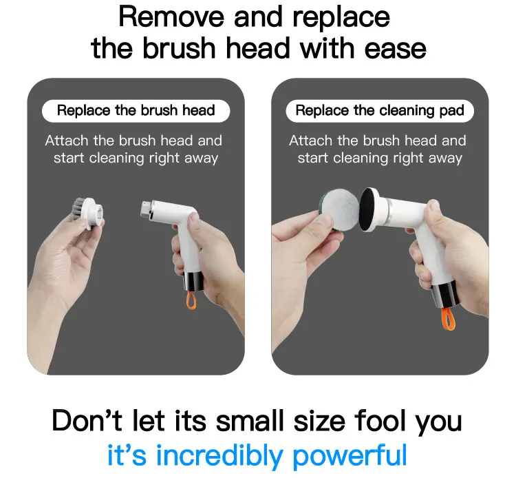 منتج رائج لعام 2025، أداة مطبخ منزلية، فرشاة تنظيف كهربائية صغيرة، فرشاة تنظيف قوية