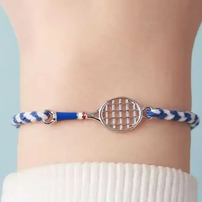 Unisex Luxury Sports Accessory 2026 New Fashion Tennis Racket Braided Bracelet Simple Design