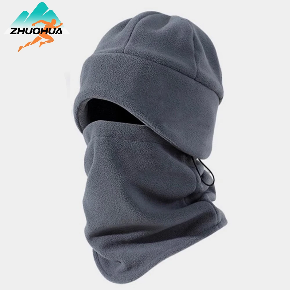 

ZHUOHUA 2pc/set Unisex Fleece Scarf Beanie Set Winter Warm Hats Coldproof Fleece Lined Skull Cap Windproof Neck Warmer Gaiter