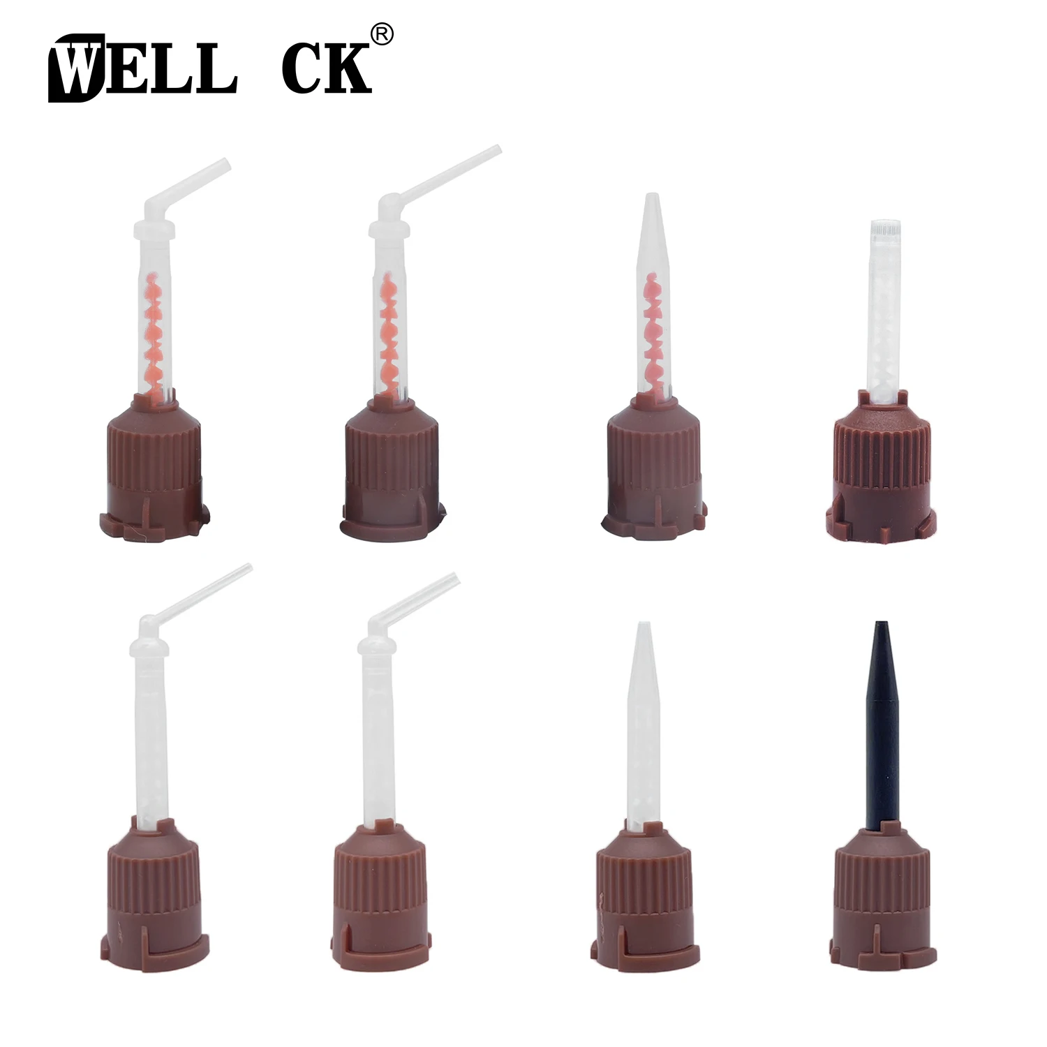 

50pcs/Bag Dental Mixing Tips Brown Color Tubes Silicone Rubber Mixing Head 1:1 4:1 Impression Materials Lab