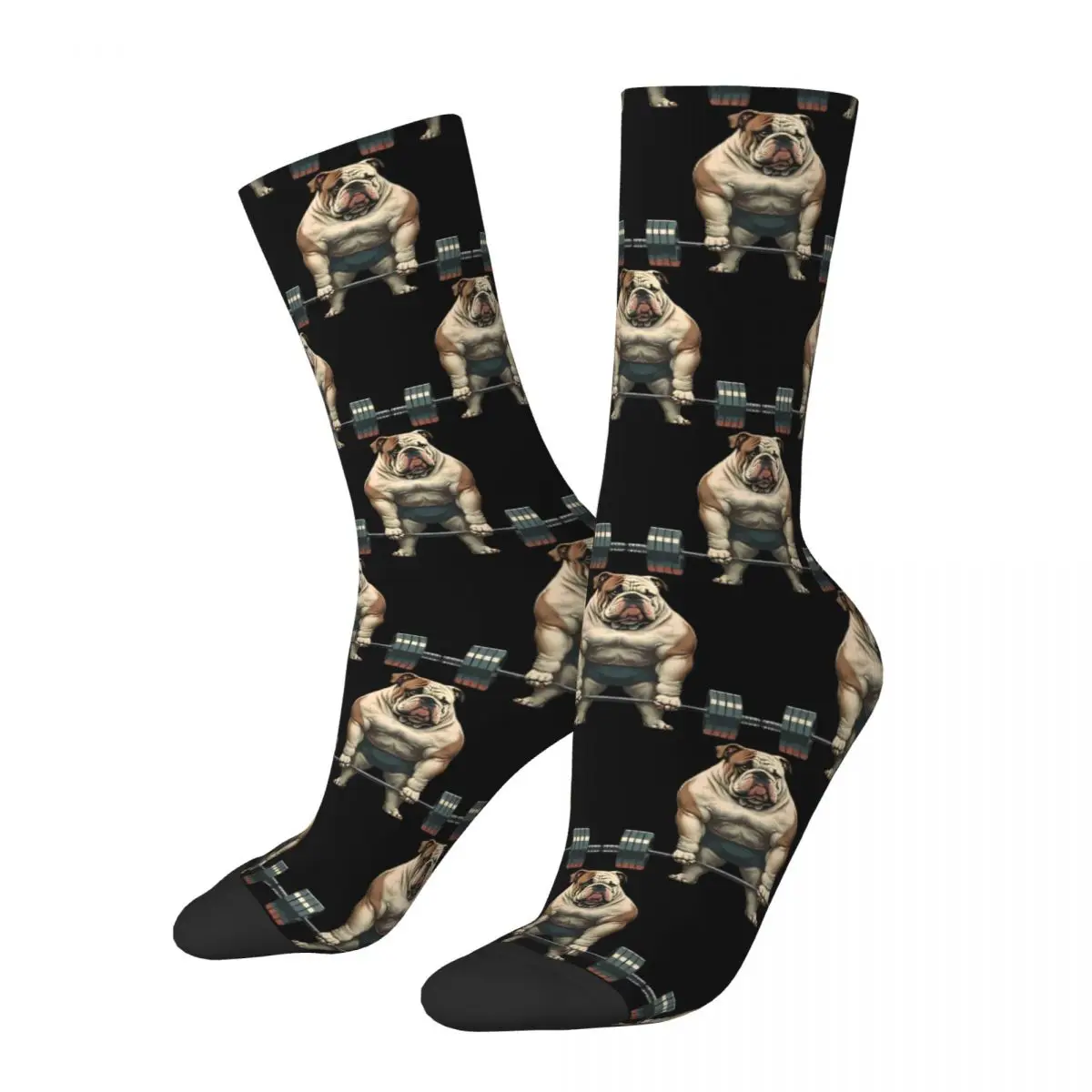 The Snatch Weightlifting French Bulldog Socks GYM Korean Stockings Men High Quality Outdoor Socks Autumn Graphic Non Slip Socks