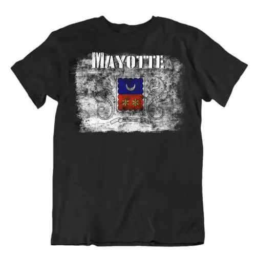 Mayotte flag Tshirt T-shirt Tee top city map seahorses Basic TEXTILE gift