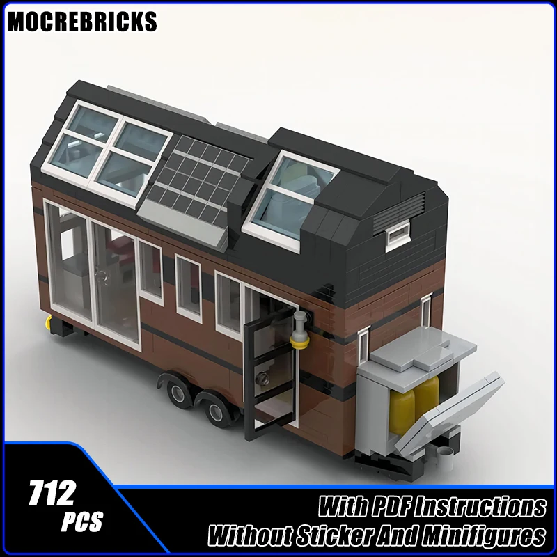 MOC Building Blocks Toys Tiny-houses On Wheels Bundle Pack Creative Train Carriages Sets Puzzle Kid's Bricks Model Xmas Gifts