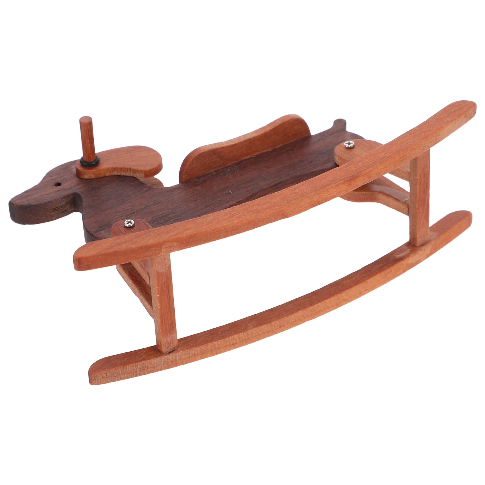 

Миниатюрная лошадка-качалка с дизайном таксы, деревянная мебель для кукольного домика ручной работы, маленькое животное для декора игровой комнаты,