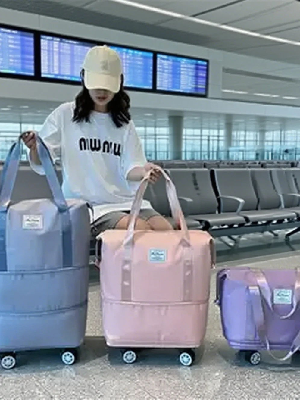 حقيبة أمتعة محمولة خفيفة الوزن، حقيبة سفر، حقيبة نقل، حقيبة تخزين بعجلات عالمية لرحلات العمل والانتقال #5