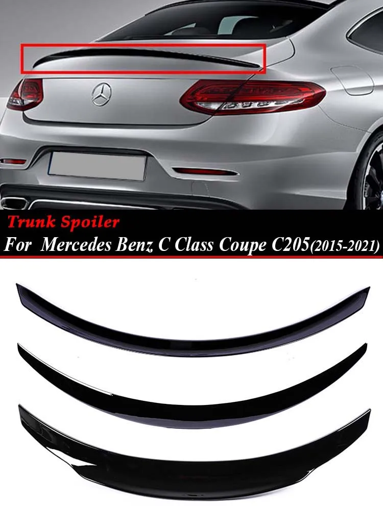 

For Mercedes Benz C Class Coupe C205 2015-2021 Carbon Fiber Boot Trunk Spoiler Wing Deflector C63 Edition 1 AMG PSM Gloss Black