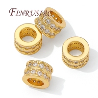 8mm*5mm 18K Gold Plated Bead For Jewelry,DIY Necklace Accessories,Separators For Beads,Jewelry Making Supplies,Spacer Beads