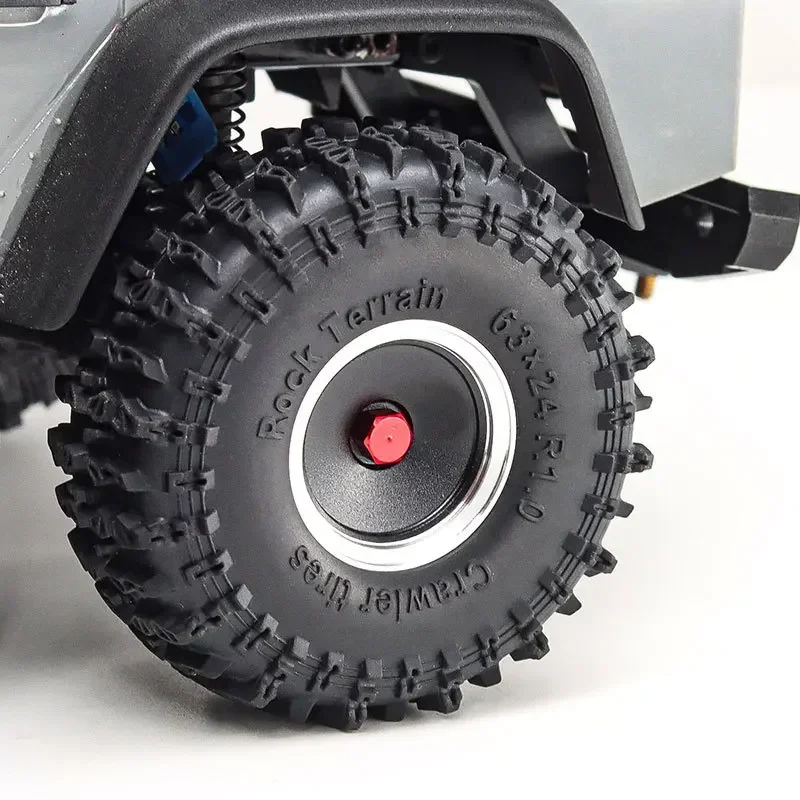 4 Stück 63 mm 1,0 Zoll weiche Gummireifen für TRX4M/SCX24/AX24 RC Crawler, High Grip Off-Road Upgrade-Teile, Maßstab 1/18 1/24