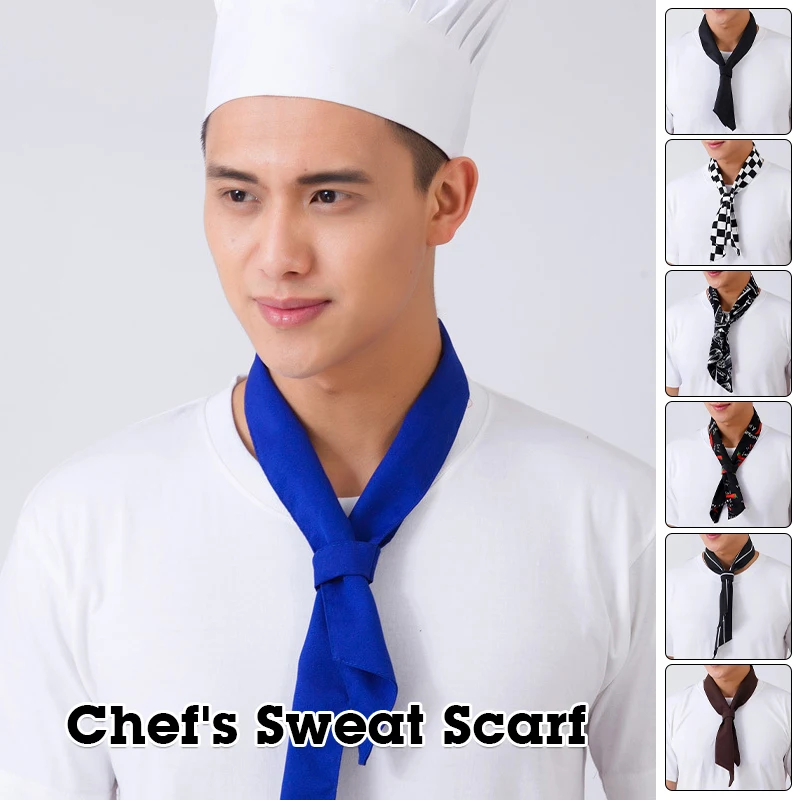 2 Pcs Women Men Chef Neck Tie Neckerchief  Home Kitchen Restaurant Hotel Waiter Sweat Towel Kitchen Sushi Shop Chef Costume