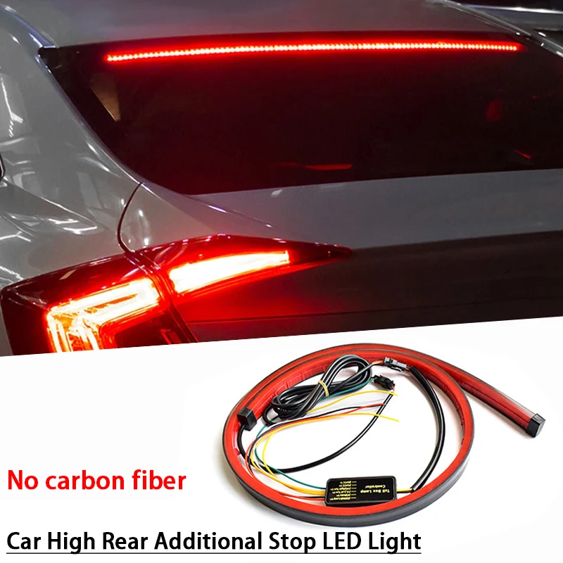 Universal Car EXterior Parts Carbon Fiber Led Rear Spoiler Light For Car BMW 12V Turn Signal Brake DRL Lamp Modified Accessories - Image 6