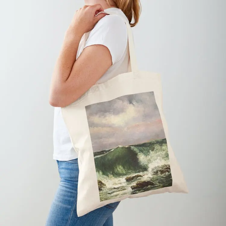 

Waves, Gustave Courbet Tote Bag Women's shopping bag the tote bag Women bags supermarket folding