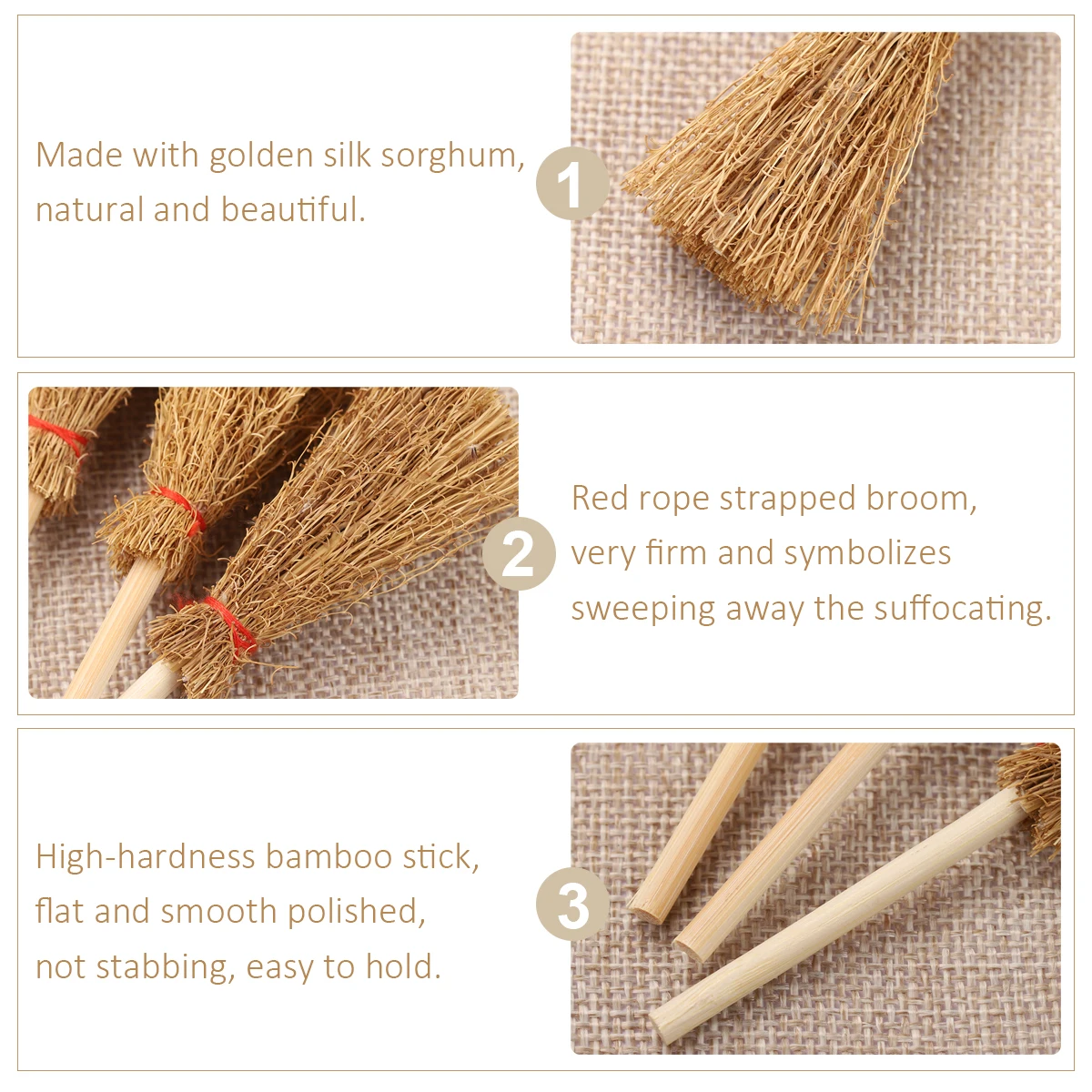 

Mini Broomsticks Halloween Decorations Durable Craft Whisk Wooden Small Brooms Witches Hanging Toys Party Accessories