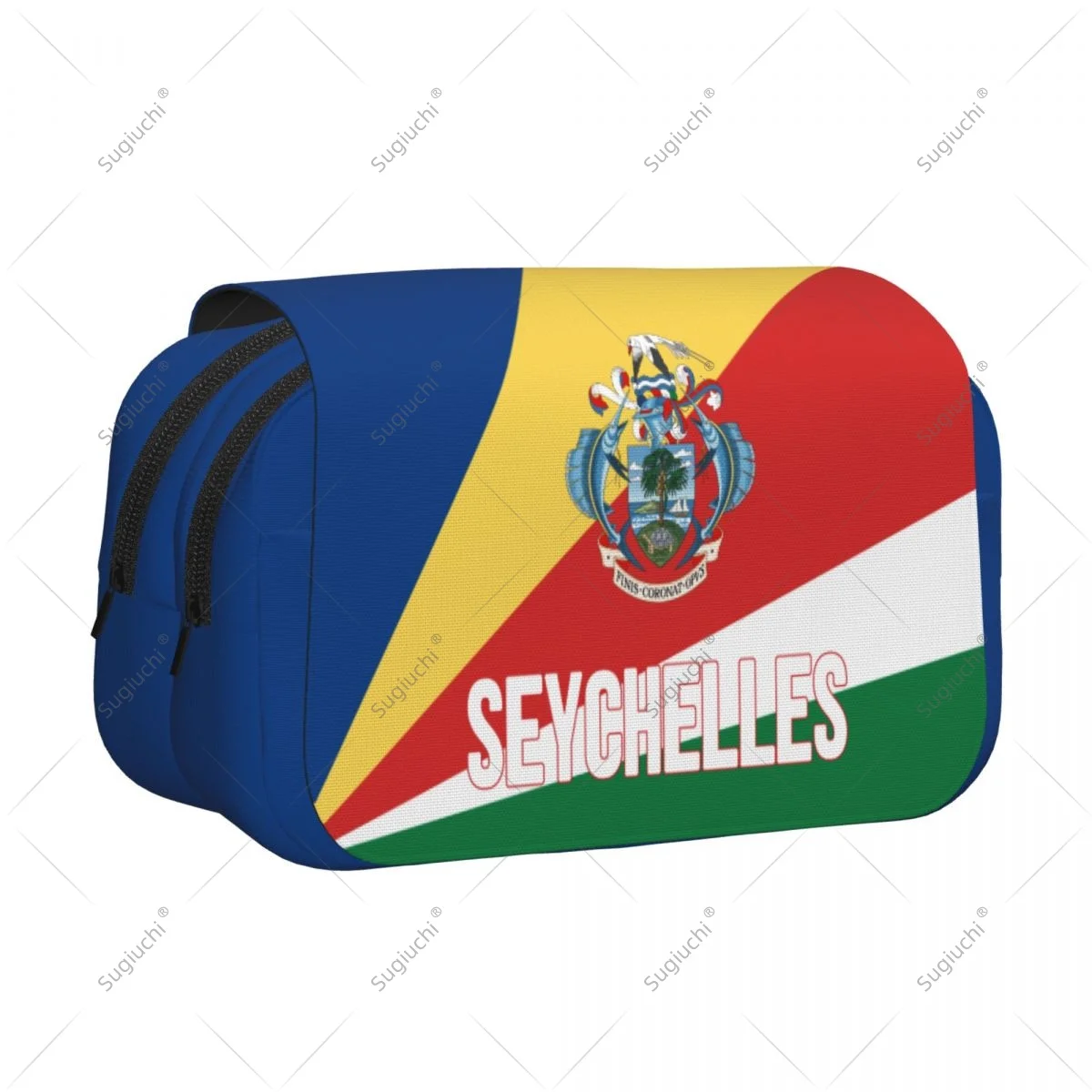 Pencil Case Scissors Bags 3D Seychelles Flag Double-layer Oxford Cloth Stationery Storage Pen Box Case
