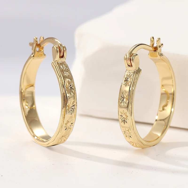 Klassische Retro-Creolen mit Schnitzereien für Damen, einfache, modische, runde Metallohrringe, lässiger Alltags-Schmuck, Geschenke