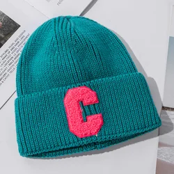 Women's Winter Keep Warm Beanies Multi Color Knitted Outdoor Female Fashion Simple C Winter Cap Bonnets