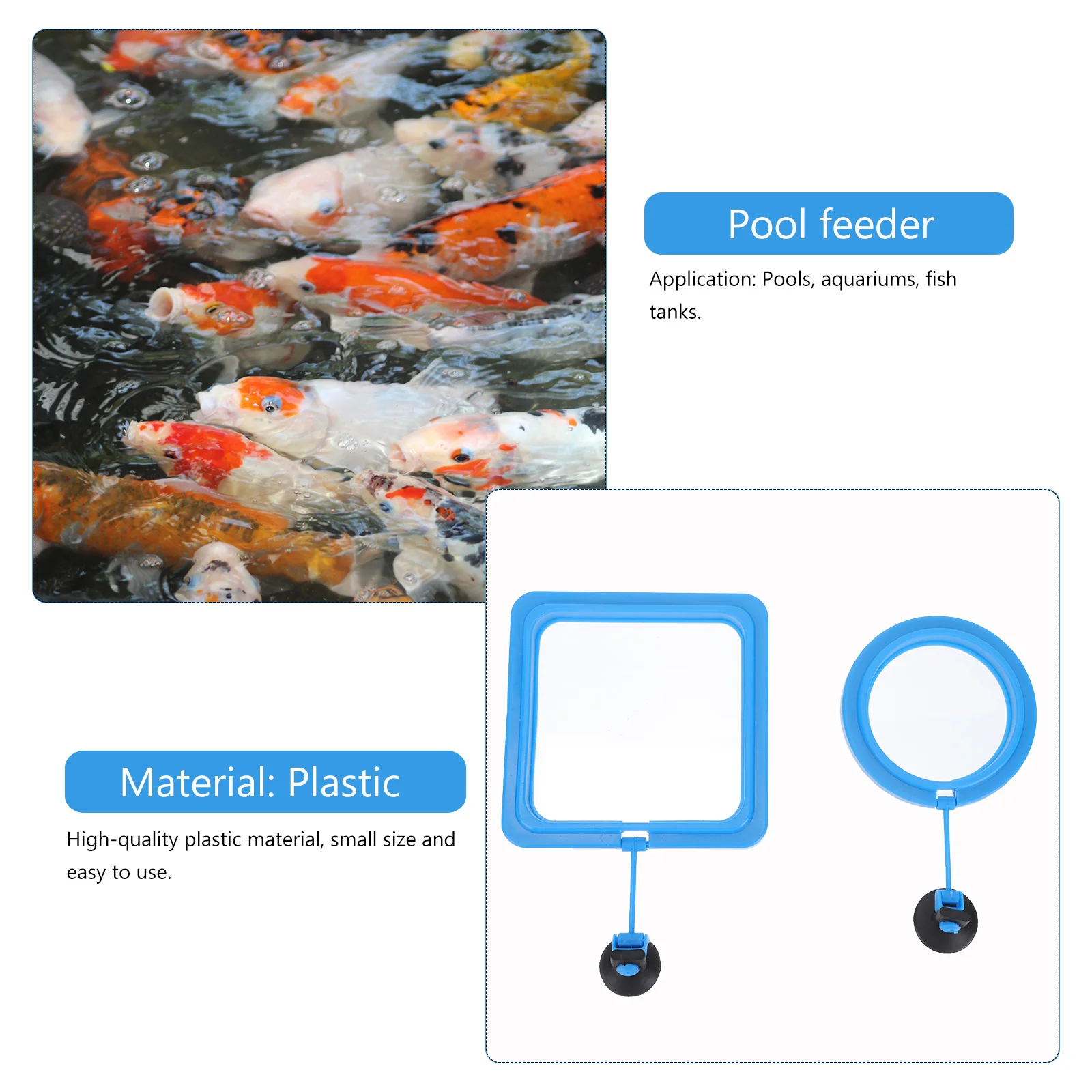 

2Pcs Fish Feeding Rings Plastic Circle Tank Decoration Floating Food Shape Suction Cup Aquarium Feeder Easy Clean Durable