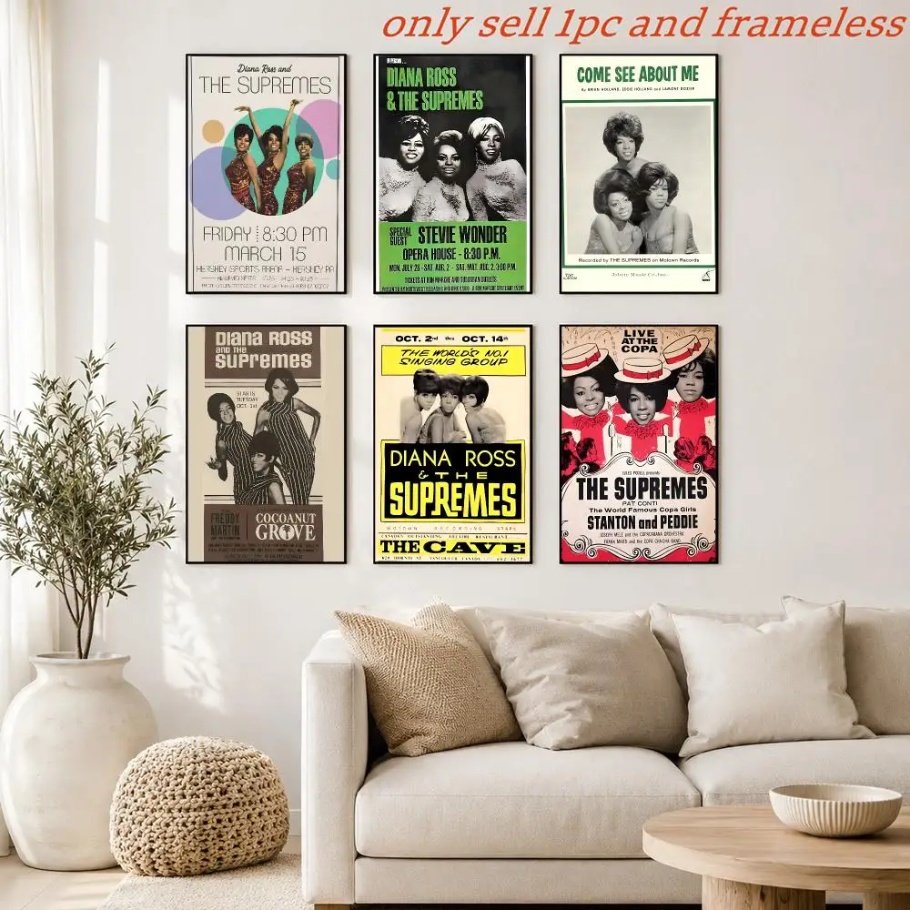 Classic Music Band T-The Supremes Poster Aesthetic Painting Wall Art Poster Home Bedroom Living Room Decor