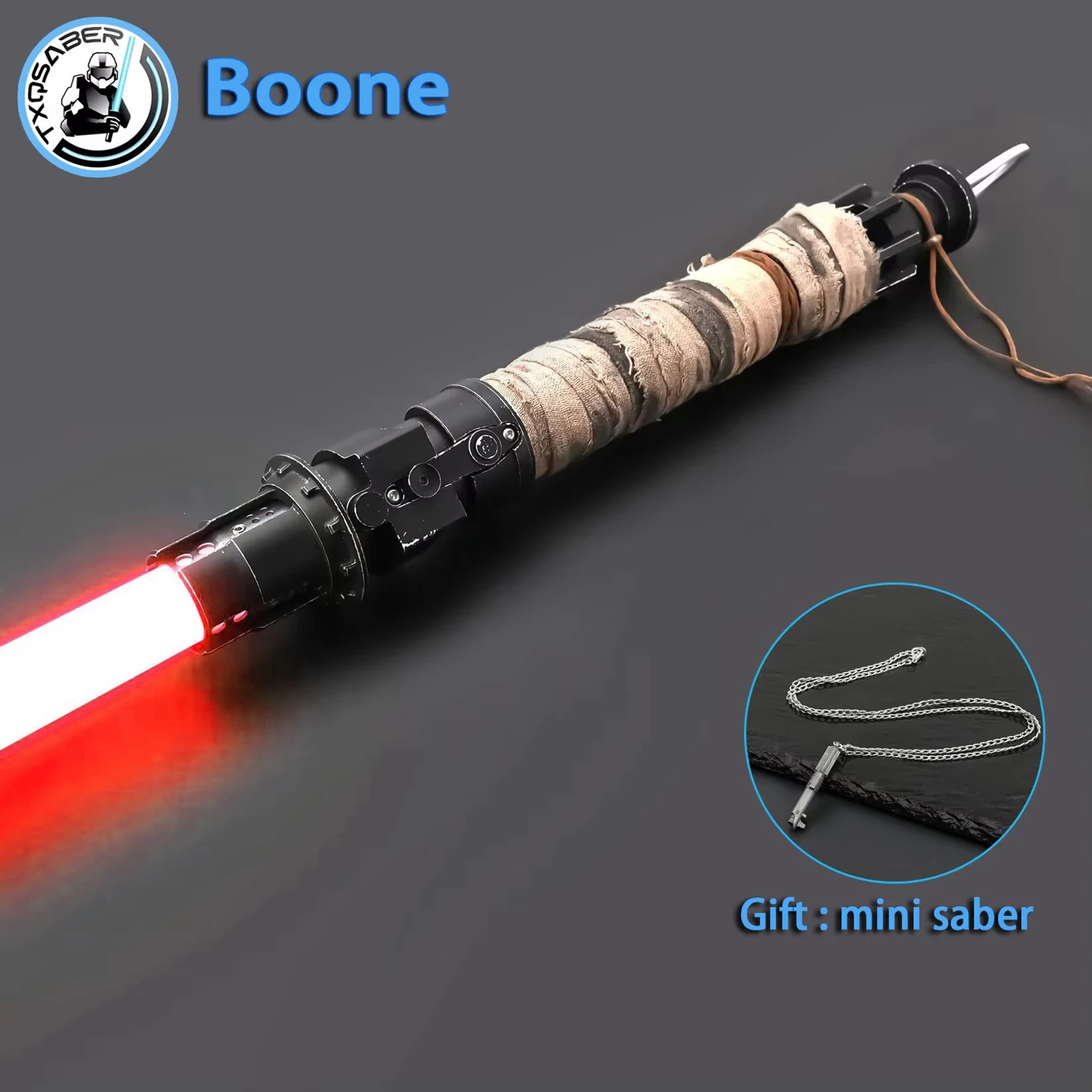 

Boone TXQSTUDIO RGB NoePixel laser sword Smooth Swing Metal Hilt lightsaber Bluetooth Control Colors Change Cosplay FOC