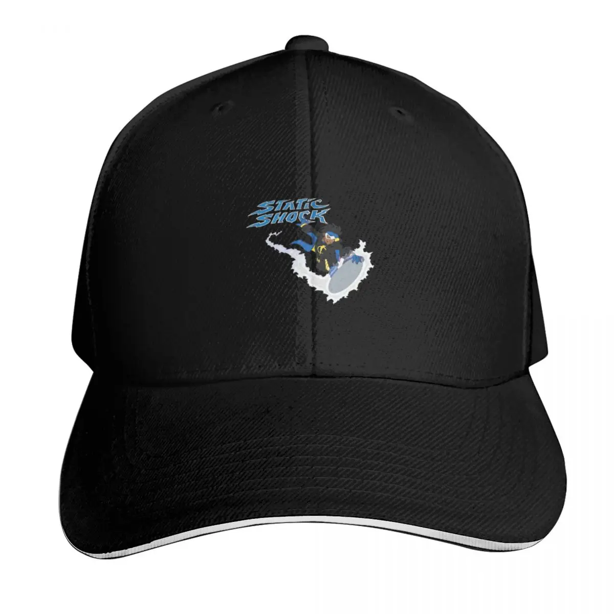 Static Shock Baseball Cap Quick Dry Performance Cotton Twill Breathable Contrast Two Tone Brim