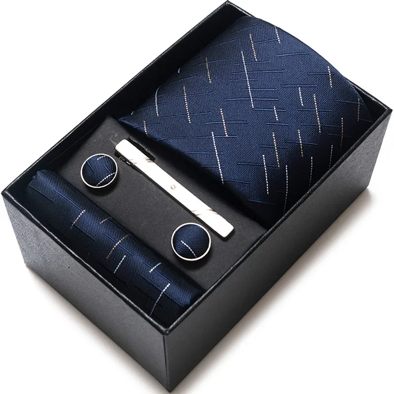 In stock men's tie gift box set, formal business wedding tie, new style