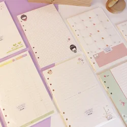 Kawayi A5 A6 Loseblatt-Notizbuch, Nachfüllung, Spiralbinder, Innenseite, wöchentlich, monatlich, To-Do-Linie, Punktgitter im Inneren, Papier, Schreibwaren