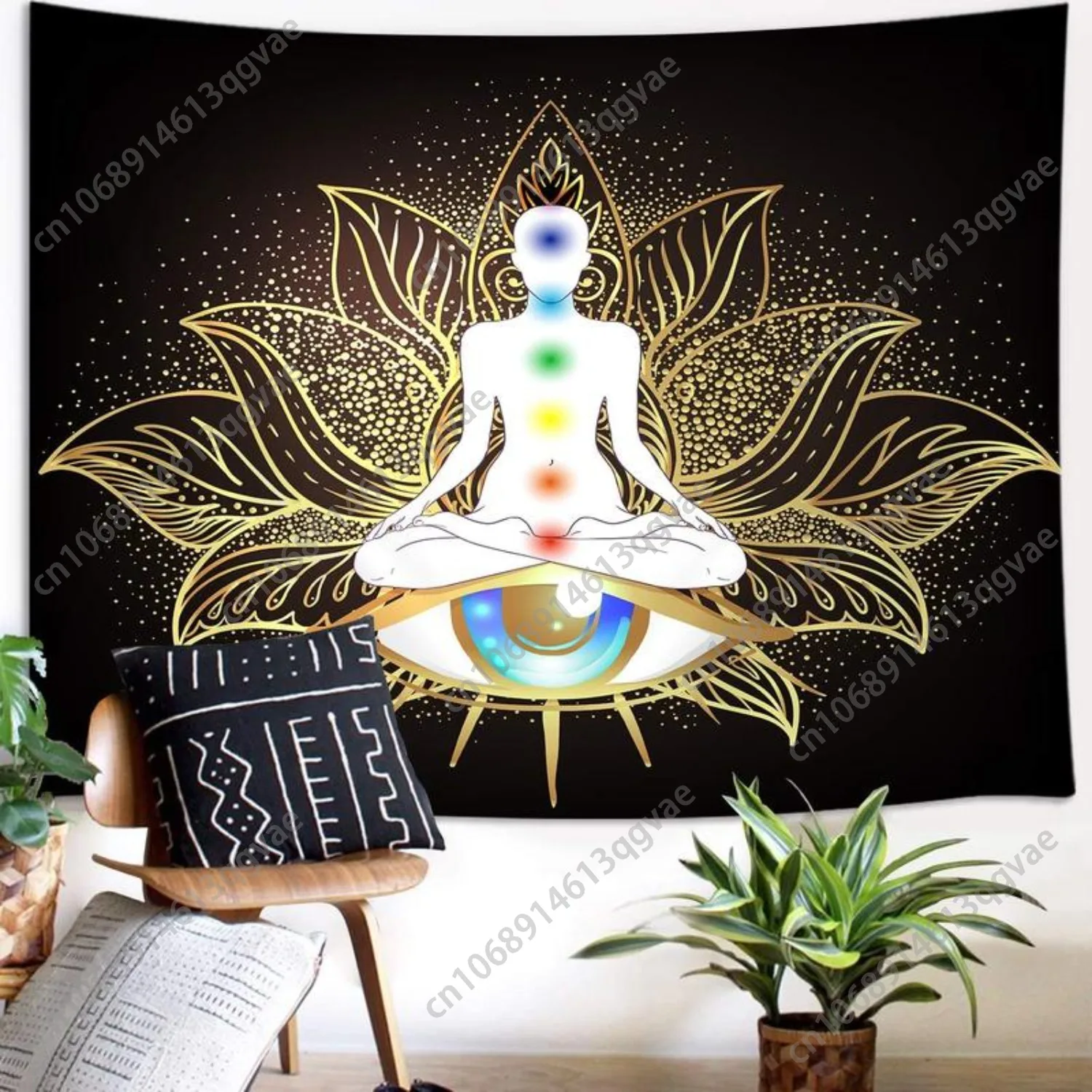 سبعة شقرا نسيج ماندالا عيون اليوغا التأمل زن ديكور نسيج صغير الجدار الشنق لغرفة النوم الهبي مخصص الديكور #2
