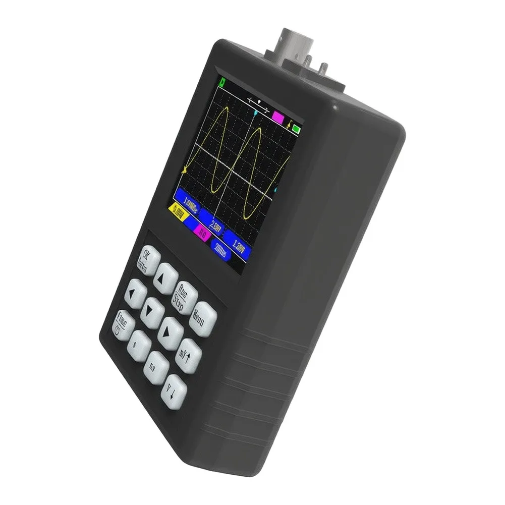 DSO1C81 2.8 Inch Handheld Digital Oscilloscope 100M Bandwidth 250MSa/s Sampling Signal Generator For Fft Analysis Black ABS Case