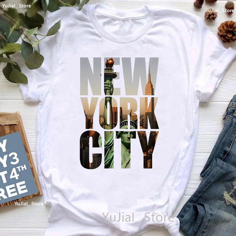 

New York City Letter Print T Shirt Women'S Clothing Tokyo Losangeles London Tshirt Girls Summer Fashion T-Shirt Female