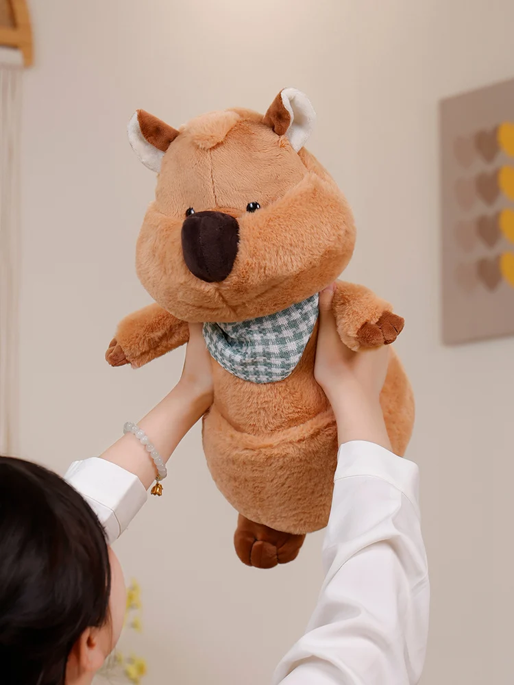 1pc25cm/9.84in ผ้าพันคอแคระจิงโจ้การ์ตูนสั้น-tailed Kangaroo Plush ของเล่นเบาะรถเตียง cuddle Sleep Soothing หมอน Birthda