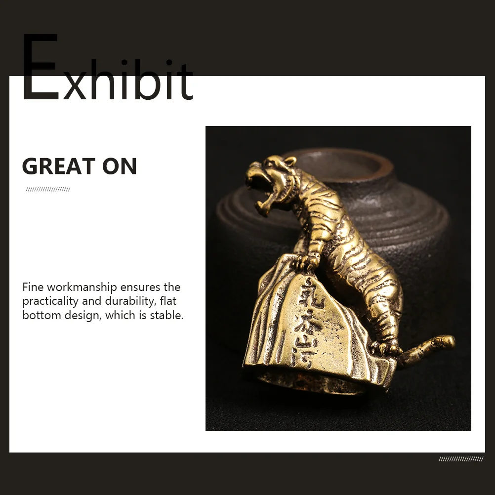 

Brass Craft Tiger Ornament Small Exquisite Desktop Animal Decor Creative Office Adornment Tiger Adornment
