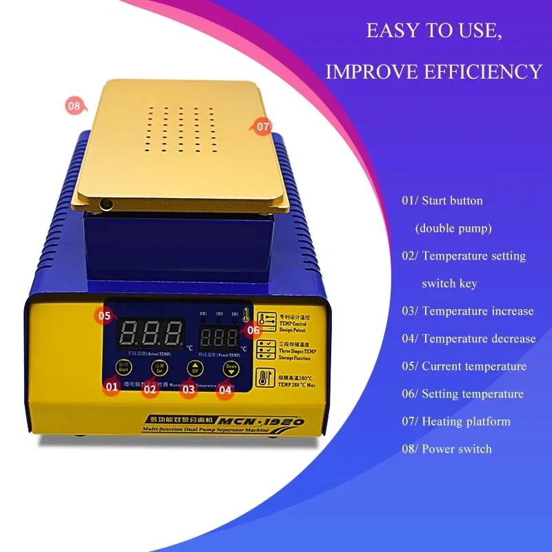 Multi-function built-in Dual Pump Vacuum LCD Screen Separator Machine