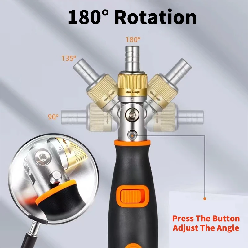 10 in 1 Ratcheting Screwdriver Multi-function Ratchet Screwdriver Set Angle Variable 0-180 Degrees  1/4 Inch Hex Interface