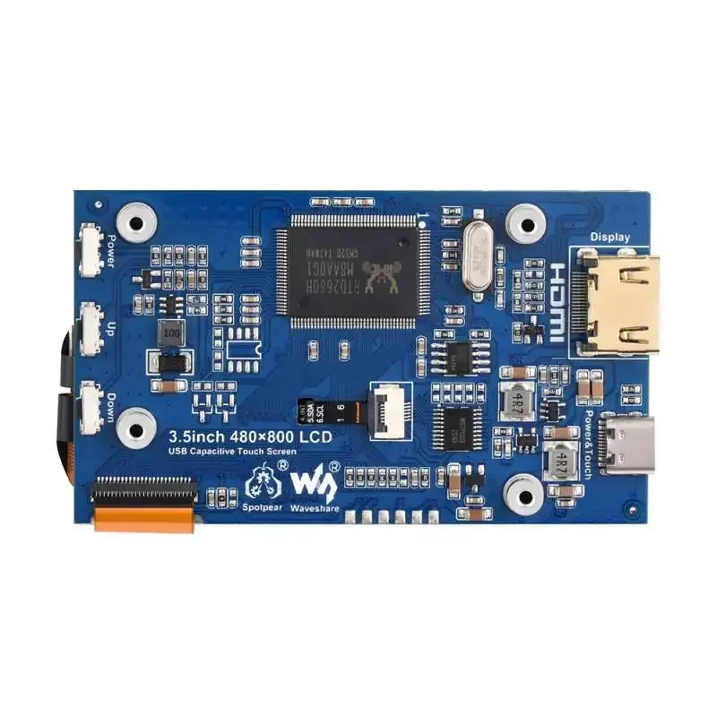 Waveshare 24037 3.5 inch IPS Capacitive Touch LCD Display 480 x 800 Adjustable Brightness Support Raspberry Pi JetsonNano