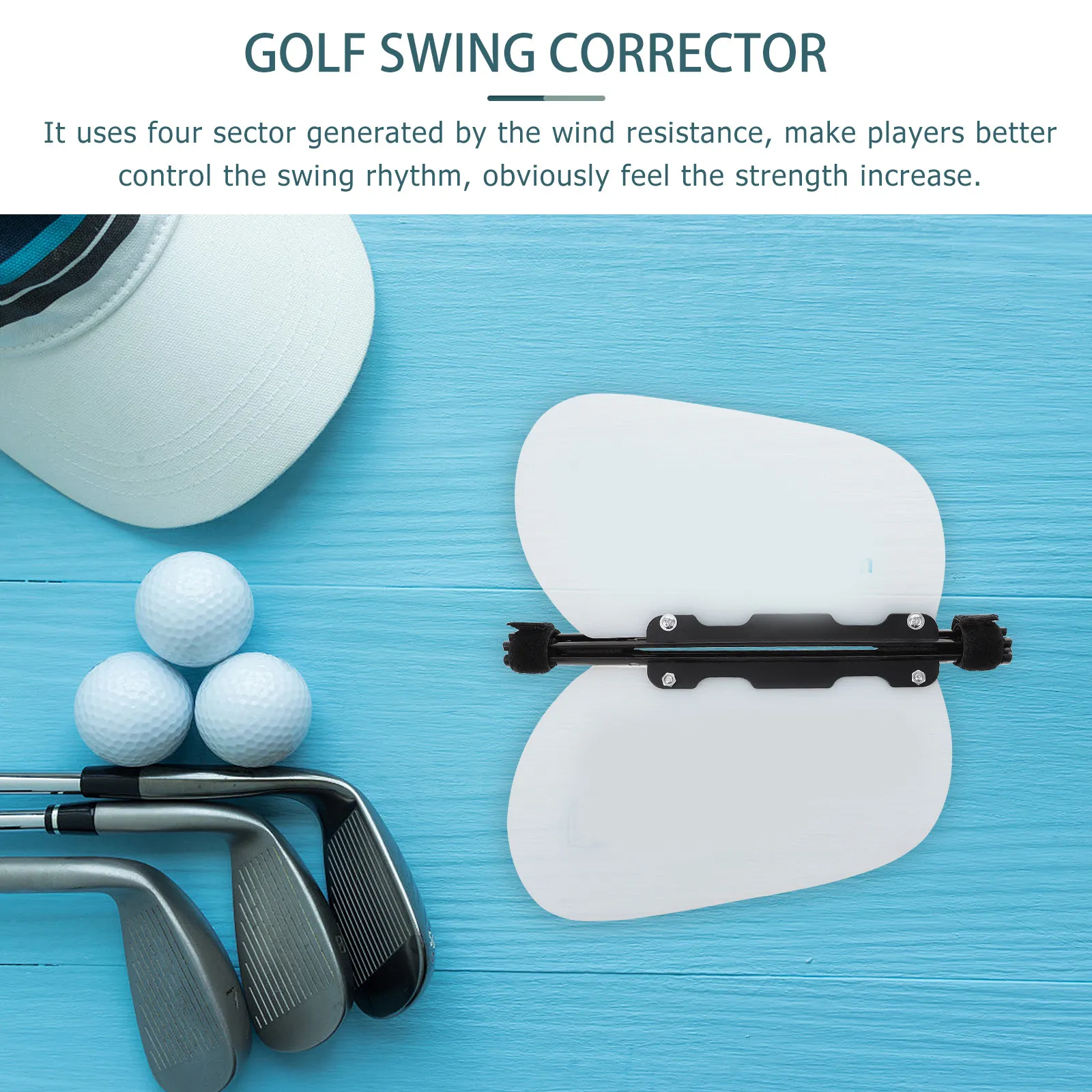 

Power Resistance Trainer Swing Fan Golf Swing Correction Aid Practice Grip Trainer Training Accessory for Left Right Hand