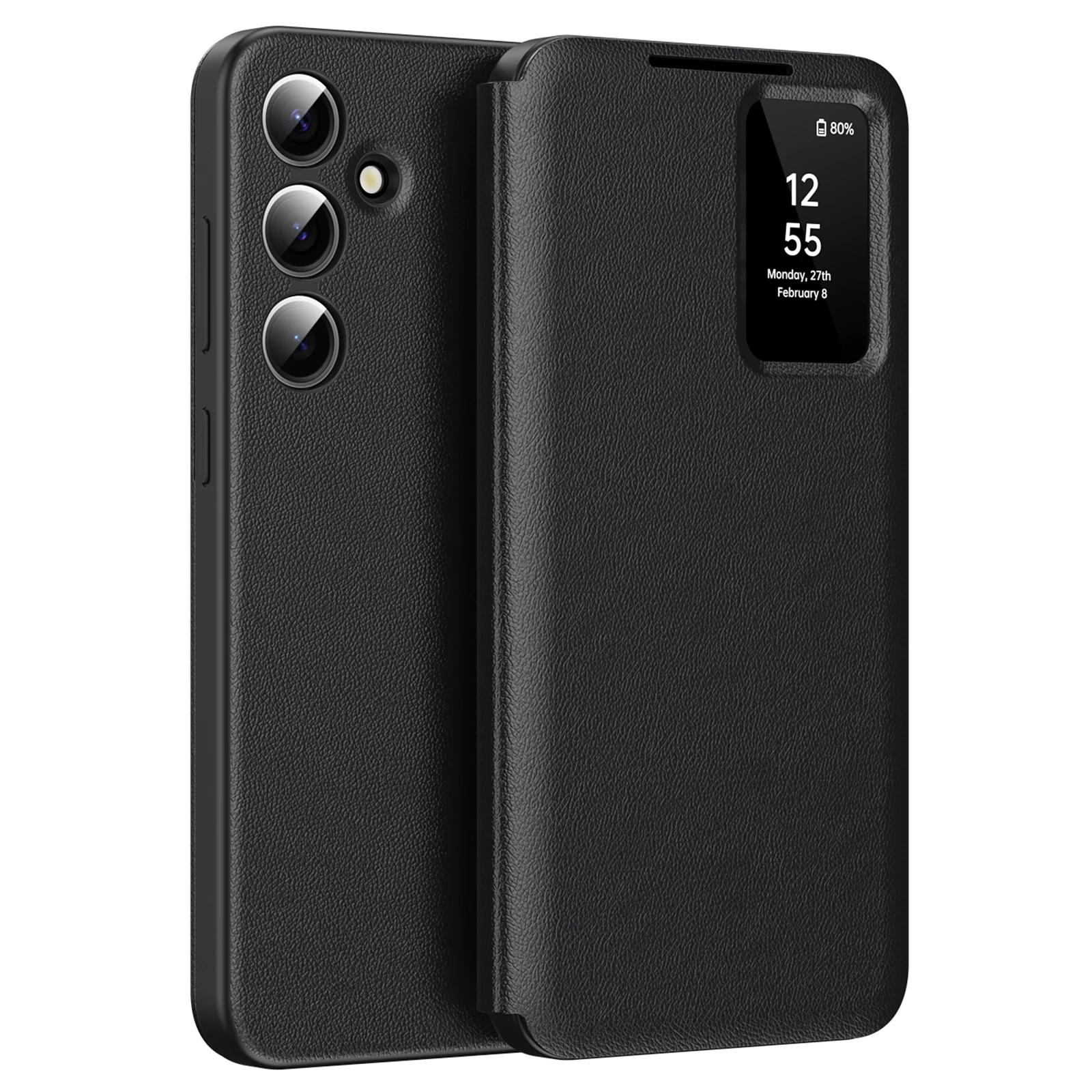 

Чехол Smart View с откидным дисплеем для Samsung Galasy S25 S24 S23 S22 Ultral Plus Flod 345, кожаные чехлы с прозрачным окном