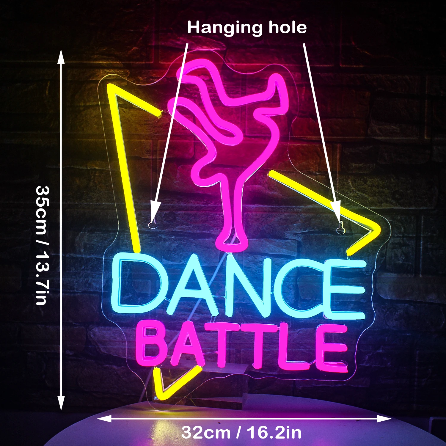 Dance Battle Hip-Hop Neon Signs USB Powered Dance Light Up Signs Neon Wall Light for Bar Dancing Party Club Studio Decor Neon