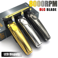 Hair Trimmer for Men Professional DLC Blade T-Blade Zero Gapped 8000RPM 5W Cordless Low Noise Beard Trimmer Hair Trimmer Machine