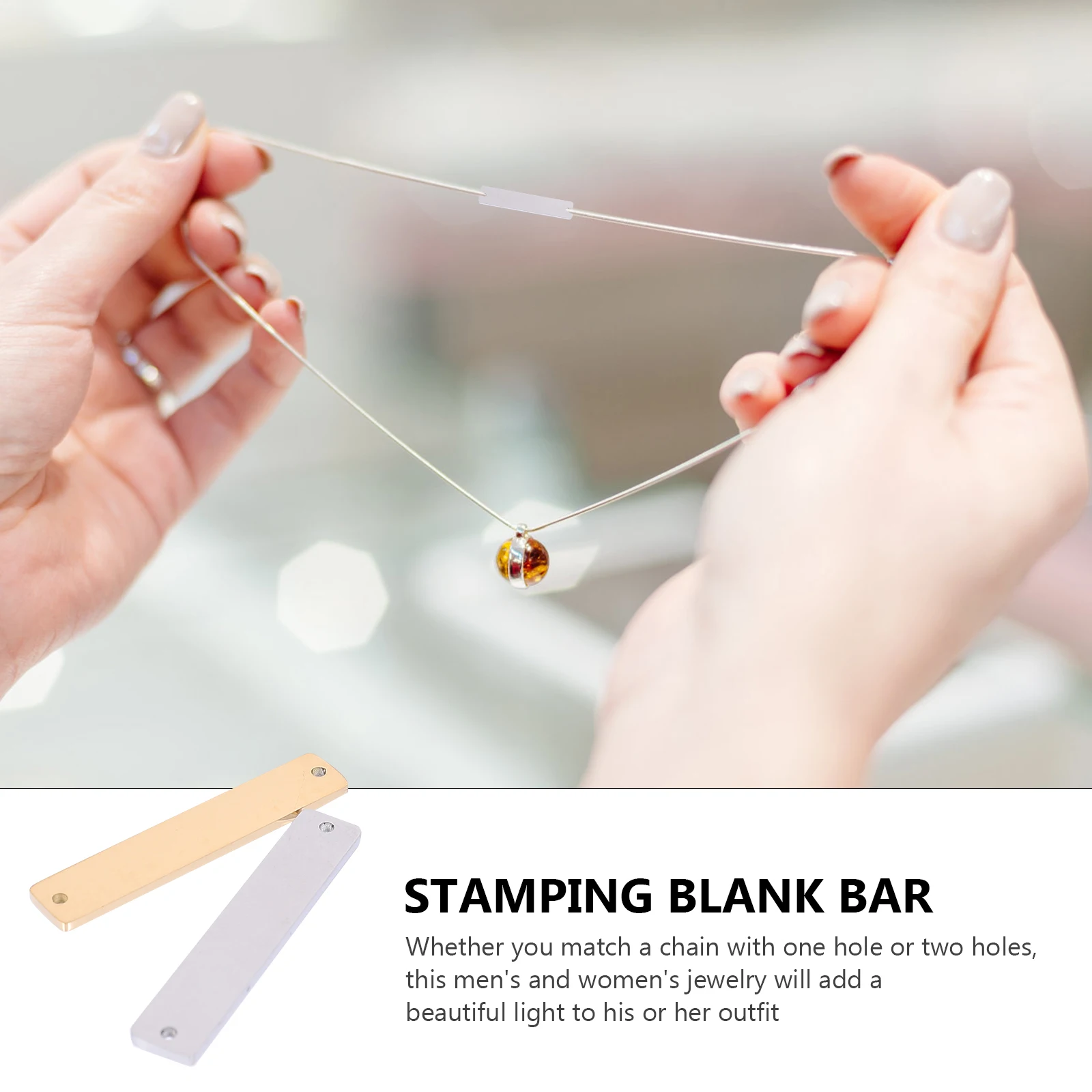 

20Pcs Stainless Steel Rectangular Bar Stamping Tag Pendant DIY Craft Jewelry Accessories Smooth Mirror Surface