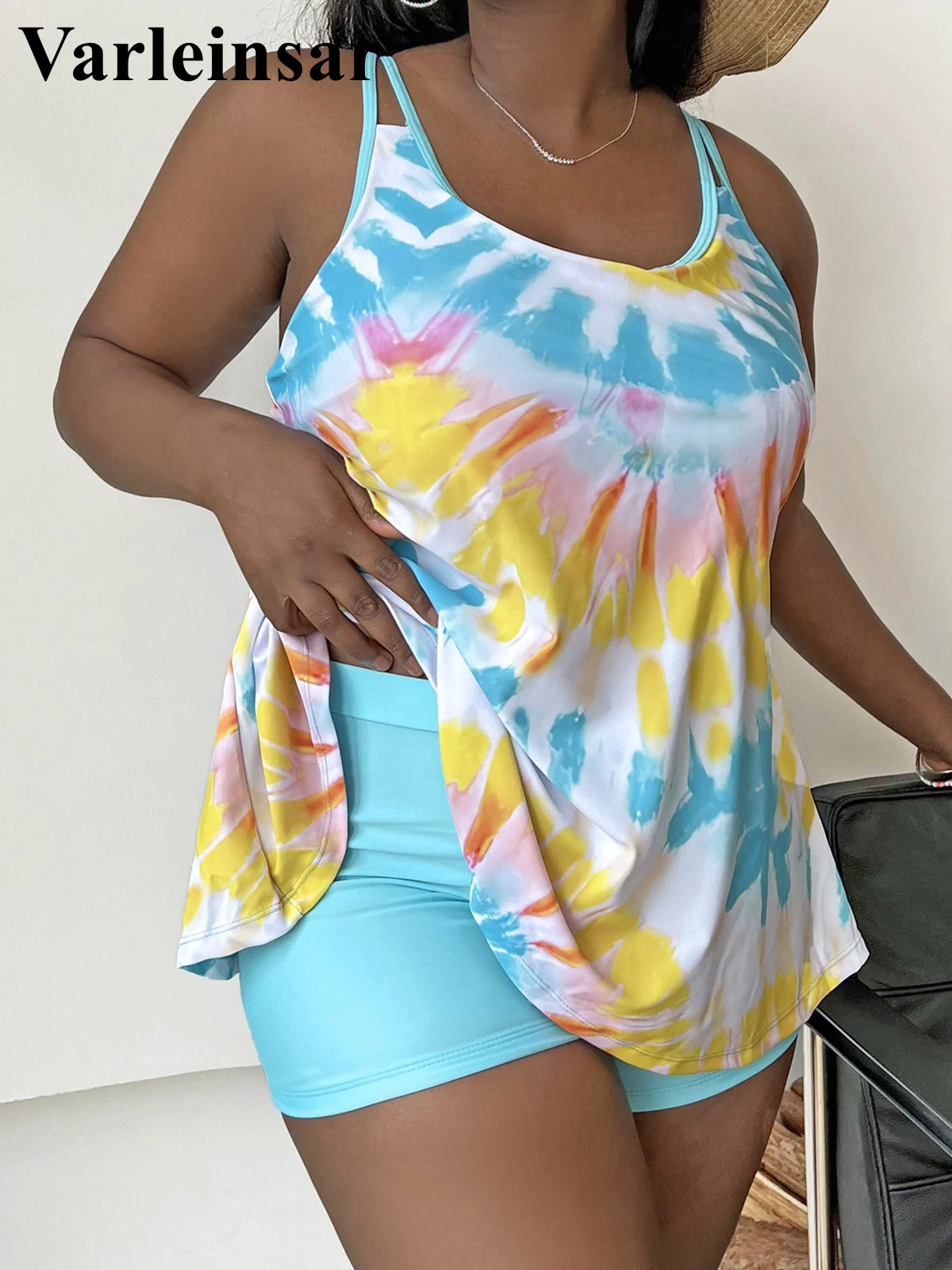 0XL - 4XL nuevo Bikini Tie Dye de talla grande traje de baño de talla grande para mujer traje de baño femenino conjunto de Bikini de dos piezas bañista traje de baño V4988