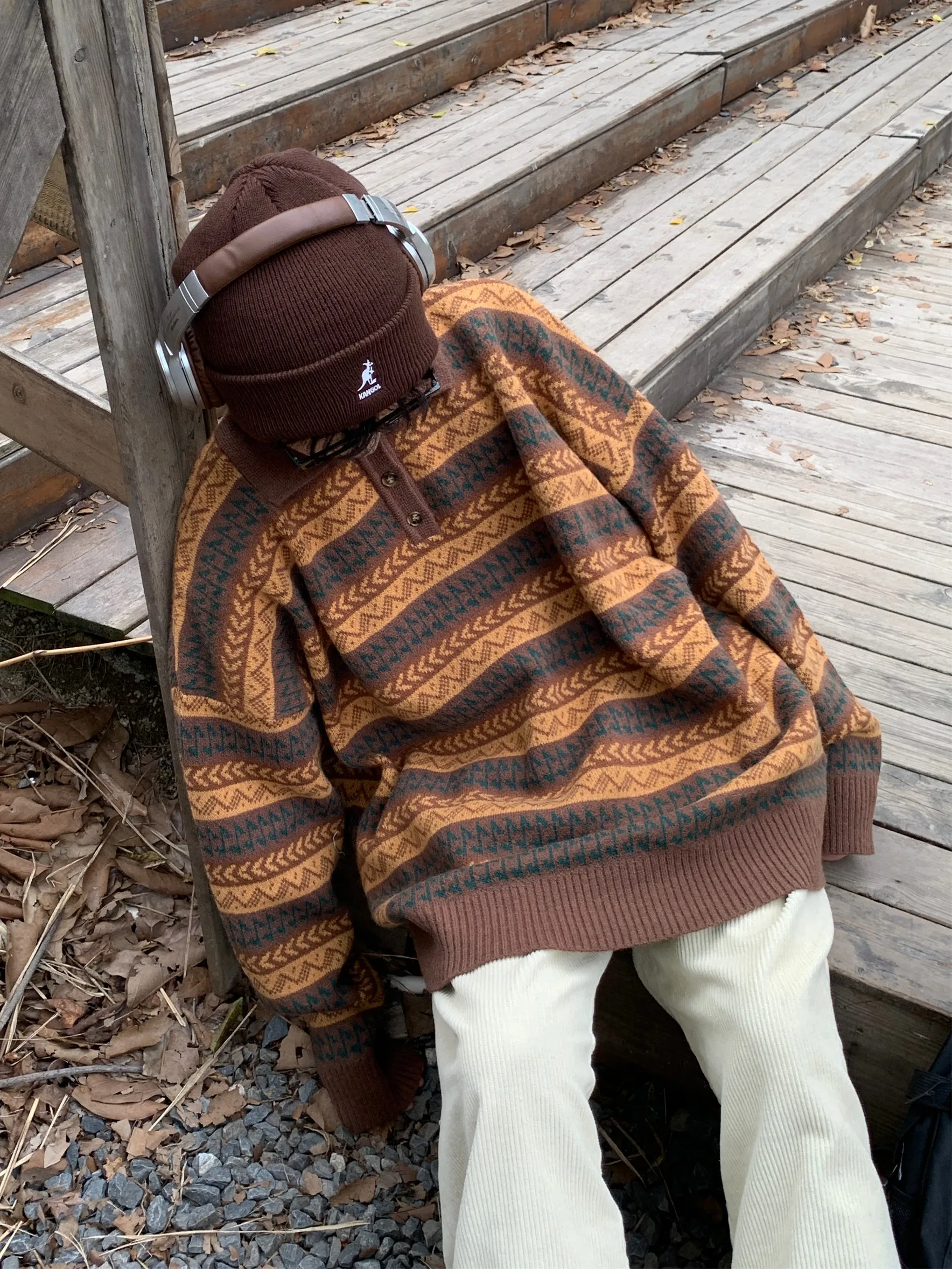 

Retro Ethnic Sle Knitted Sweater Loose Overhead Zipper Warm Casual Top for Women Autumn 2024 Other Fabric