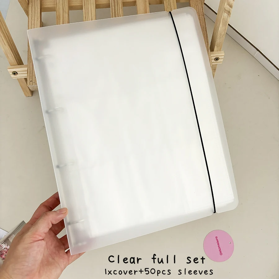 كتاب تخزين بطاقات جيوب مقاس A4، ألبوم صور لجمع الموثق الأسود/الشفاف، مناسب للبطاقات البريدية مقاس 3 بوصات، منظم أوراق الشجر السائبة Ho