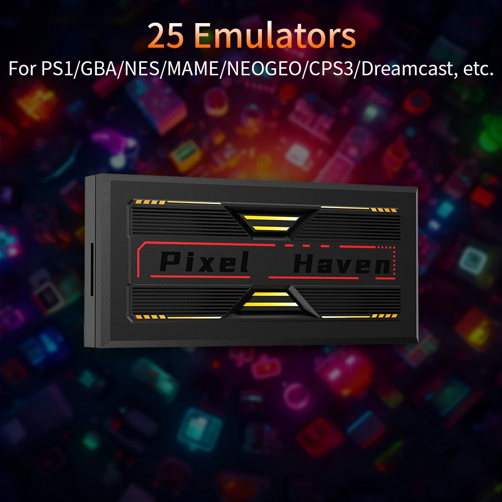 وحدة تحكم ألعاب Pixel Haven مع 31000 + وحدة تحكم ألعاب ريترو Emuelec Retro للتلفزيون لـ PS1/GBA/NES/MAME/NEOGEO/CPS3/Dreamcast