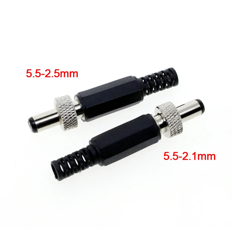 1pcs Lockable 5.5x2.1/5.5x2.5 mm DC Male Power Plug Female socket with Screw Nut Locking Connector