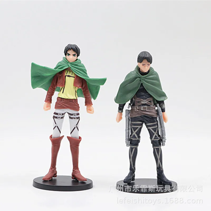 10/6Pcs Anime Attack on Titan Figure Levi Mikasa Rival Ackerman Eren Yeager Armored War Hammer Titan Model PVC Action Figure Toy