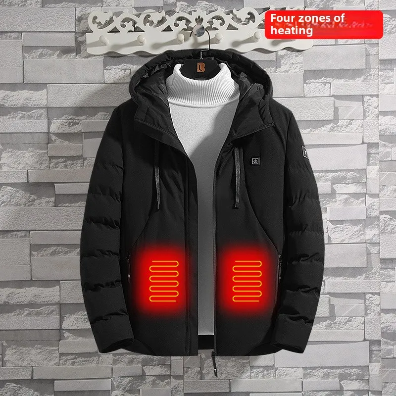 

Youth Intelligent Temperature Control Cotton-Padded Coat Winter New USBCharging Heating Cotton Coat Men's Keep Warm and Emit Hea