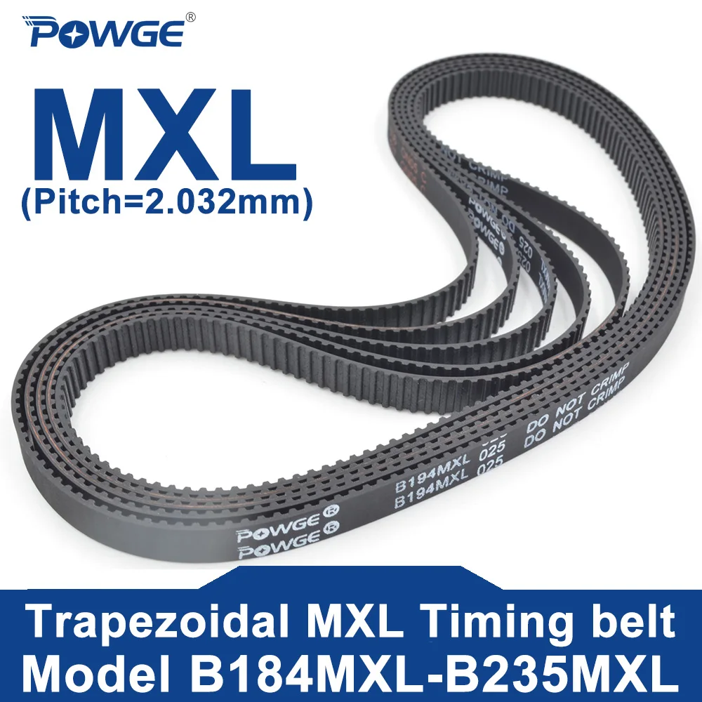 POWGE MXL Correia dentada B184MXL para B235MXL Largura da correia 5-15mm B185 B186 B187 B188 B189 B190 B191 B192 B193 B194 B195 B196 B197 B198