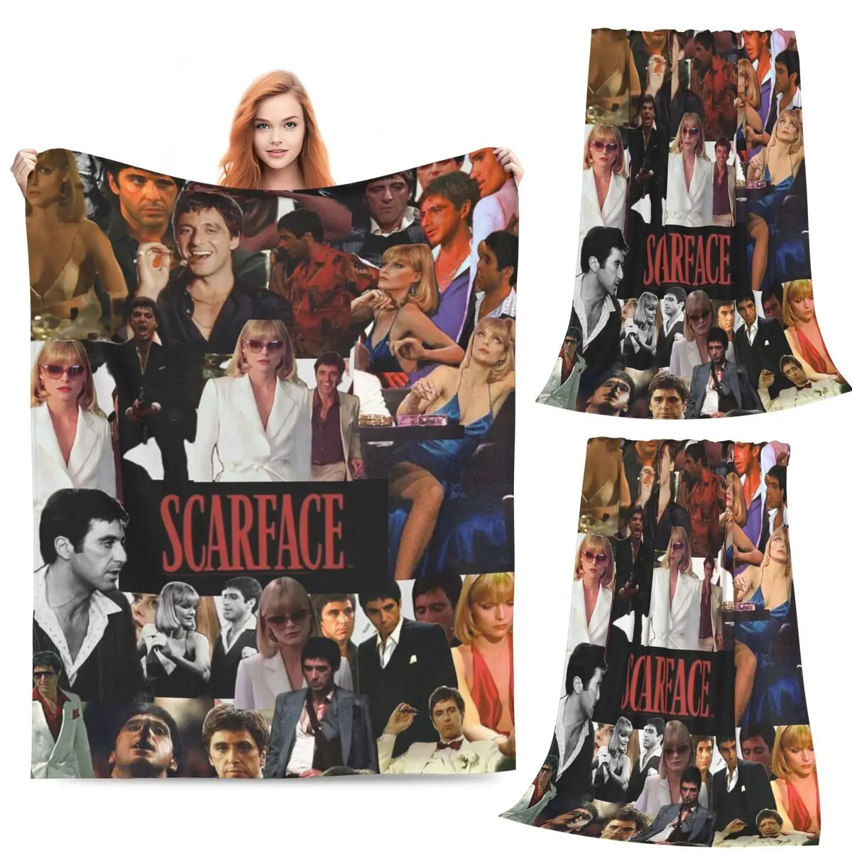 

Лицо со шрамом Тони, одеяла из фильма, фланелевое одеяло для дивана, супер мягкое одеяло для дома, спальни, офиса, покрывало, одеяло