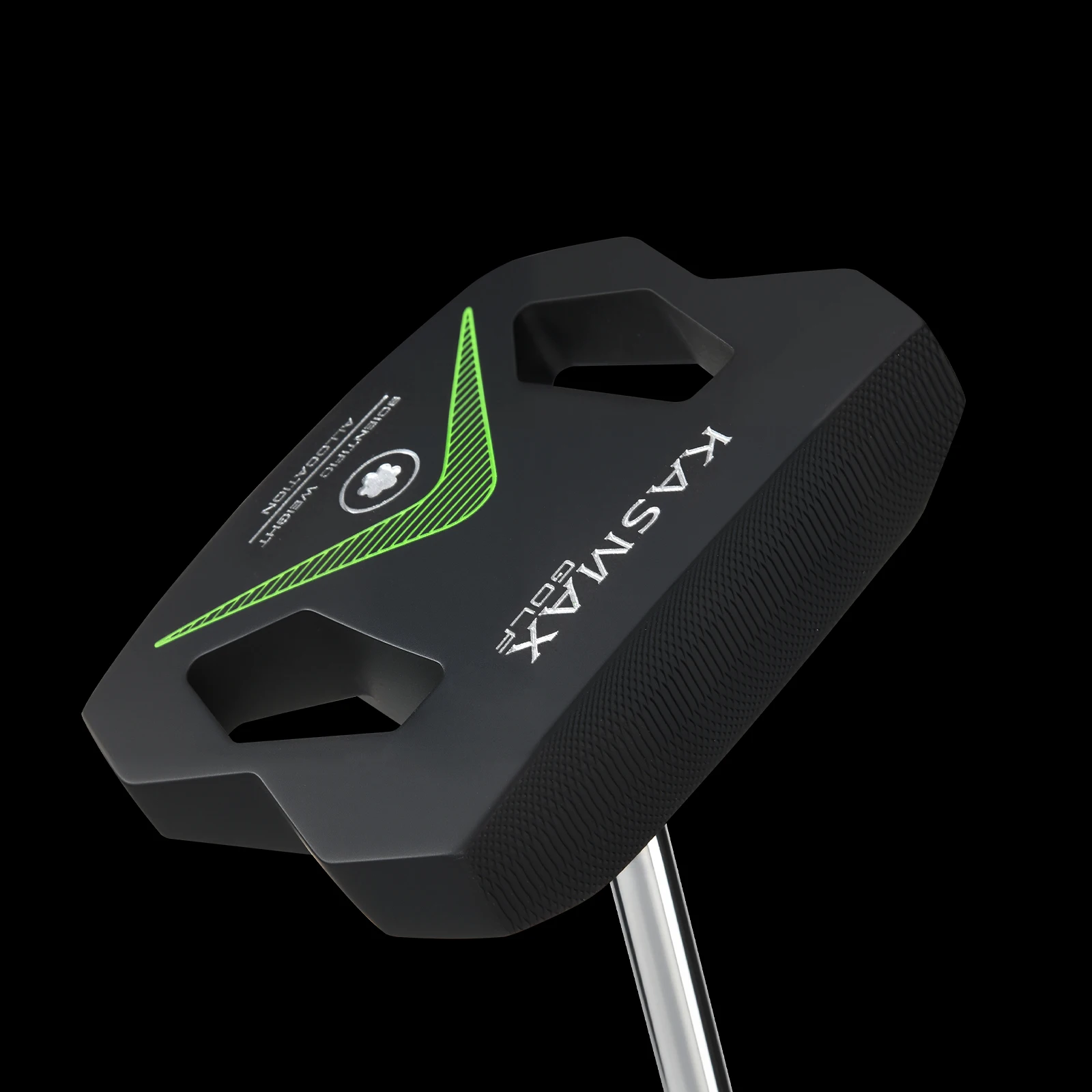 KASMAX Zero-Torque Putter with PU Triangular Offset Grip, CNC Surface Treatment, Low Center of Gravity, Directional Stability