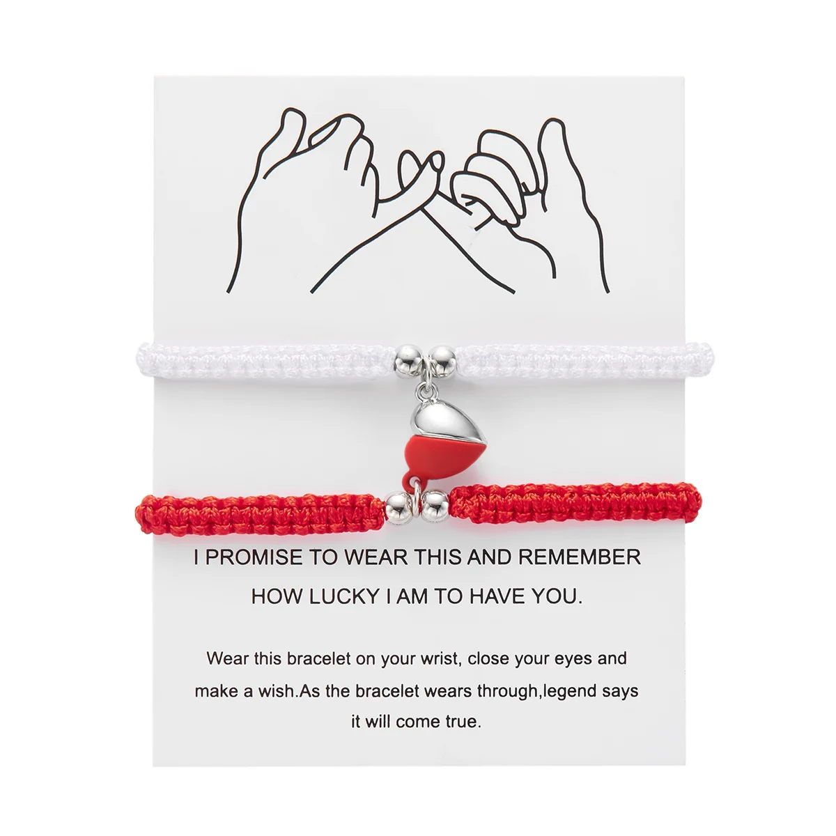 2Pcs/Set Romantic Heart Magnetic Attract Couple Bracelet For Women Men Fashion Braided Rope Matching Bracelet Friendship Jewelry